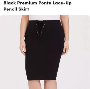 Black Lace-Up Pencil Skirt
